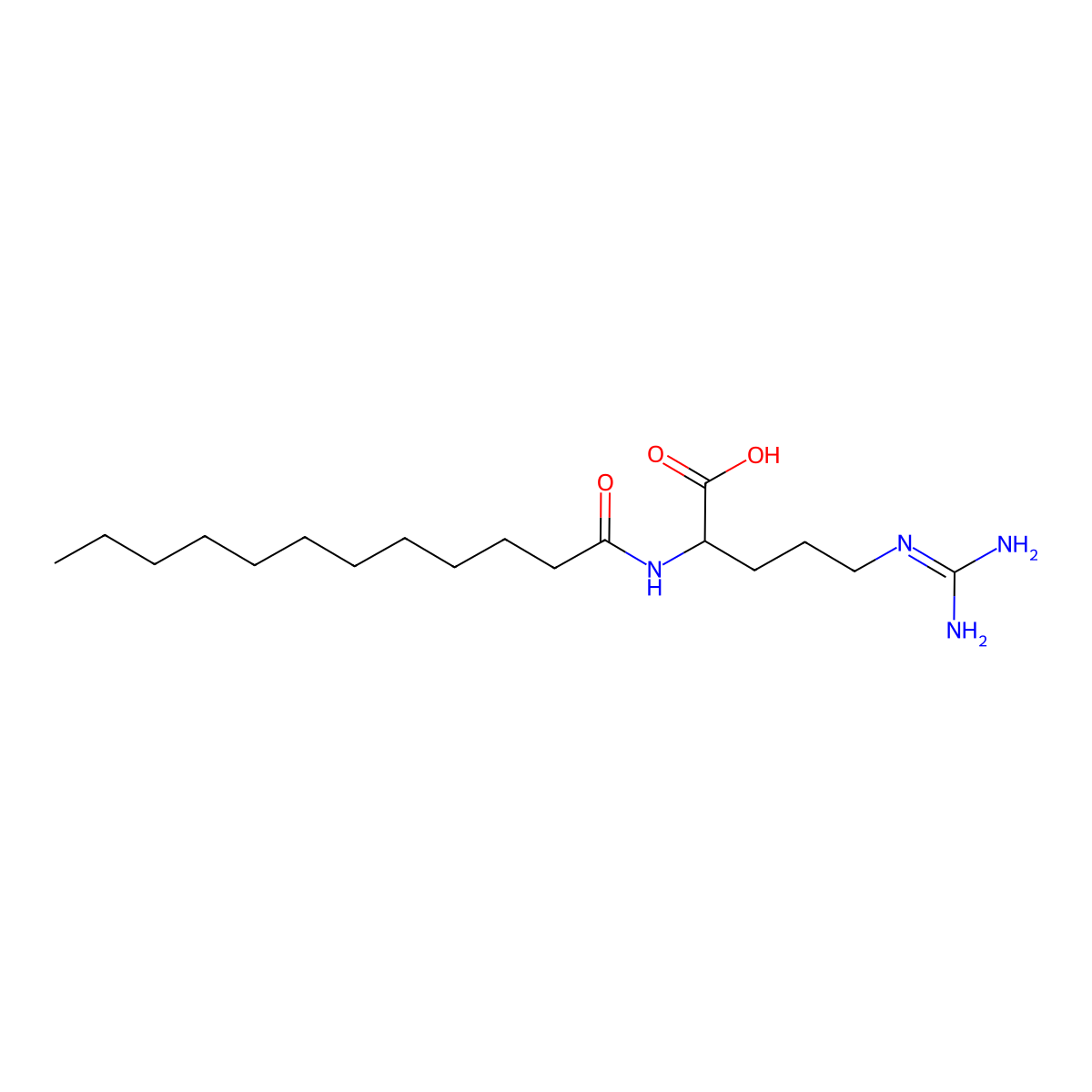 Lauroyl D-Arginate molecular structure, CAS 133849-37-3
