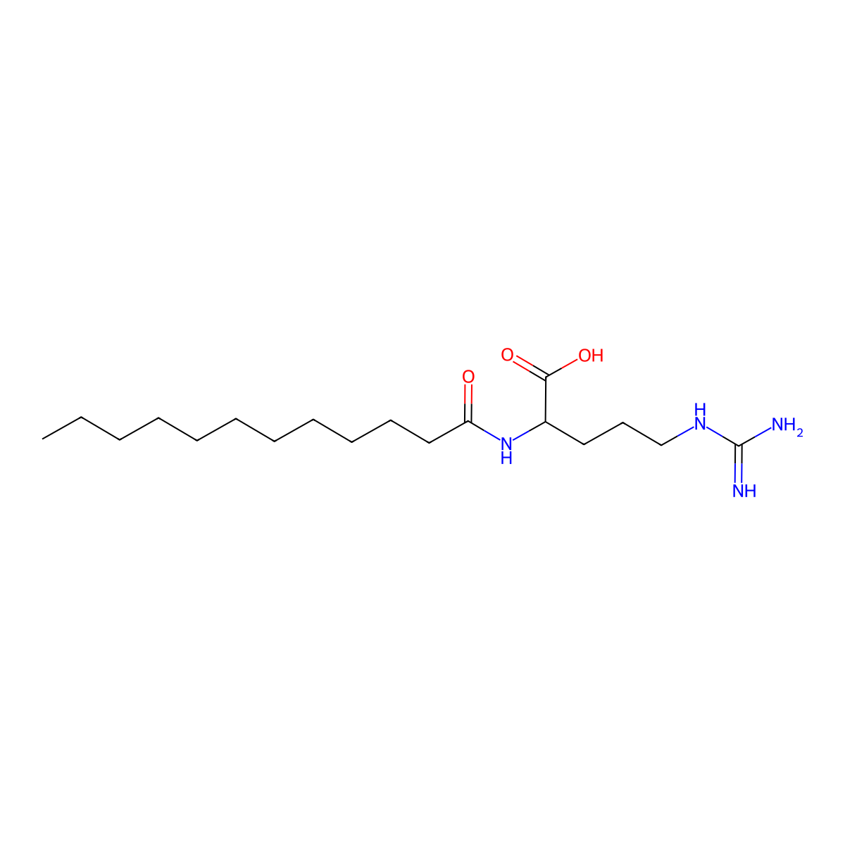 Lauroyl D-Arginate molecular structure, CAS 133849-37-3