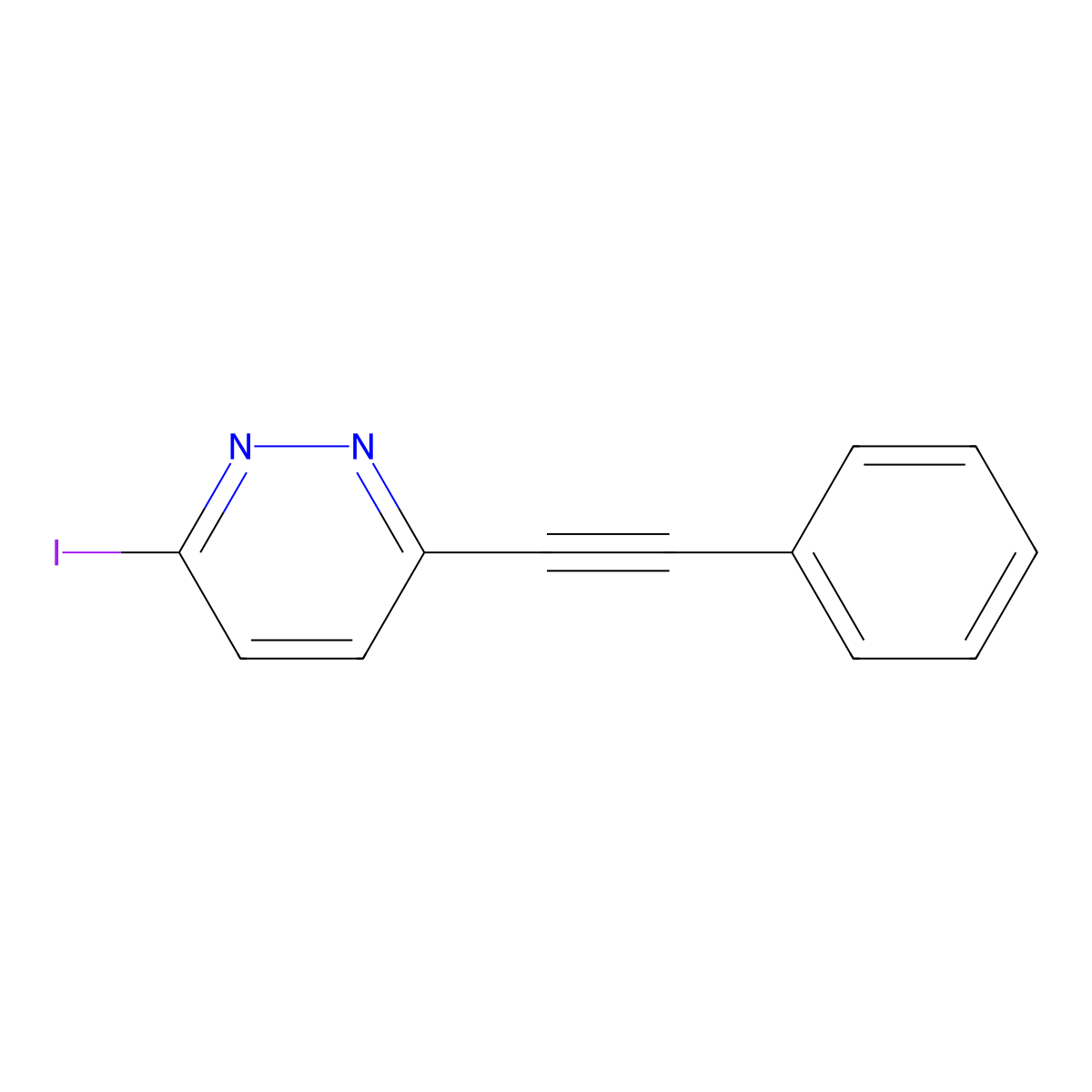 3-Iodo-6-(phenylethynyl)pyridazine molecular structure, CAS 1338493-54-1