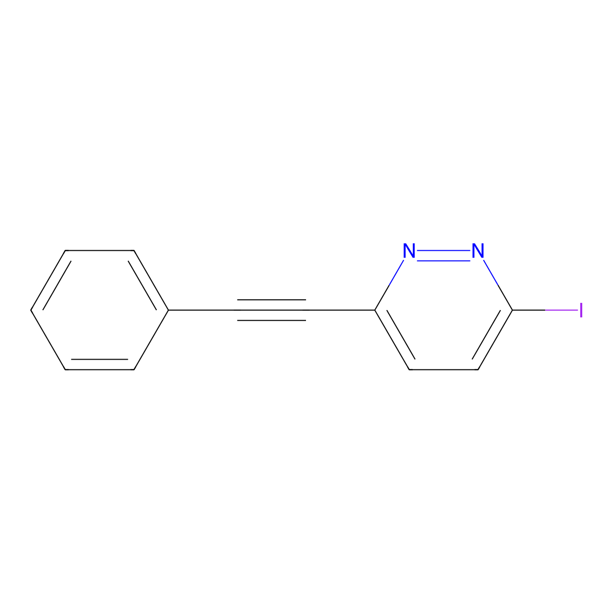 3-Iodo-6-(phenylethynyl)pyridazine molecular structure, CAS 1338493-54-1