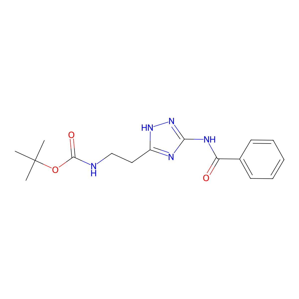 tert-Butyl {2-[3-(benzoylamino)-1H-1,2,4-triazol-5-yl]ethyl}carbamate molecular structure, CAS 1338494-67-9