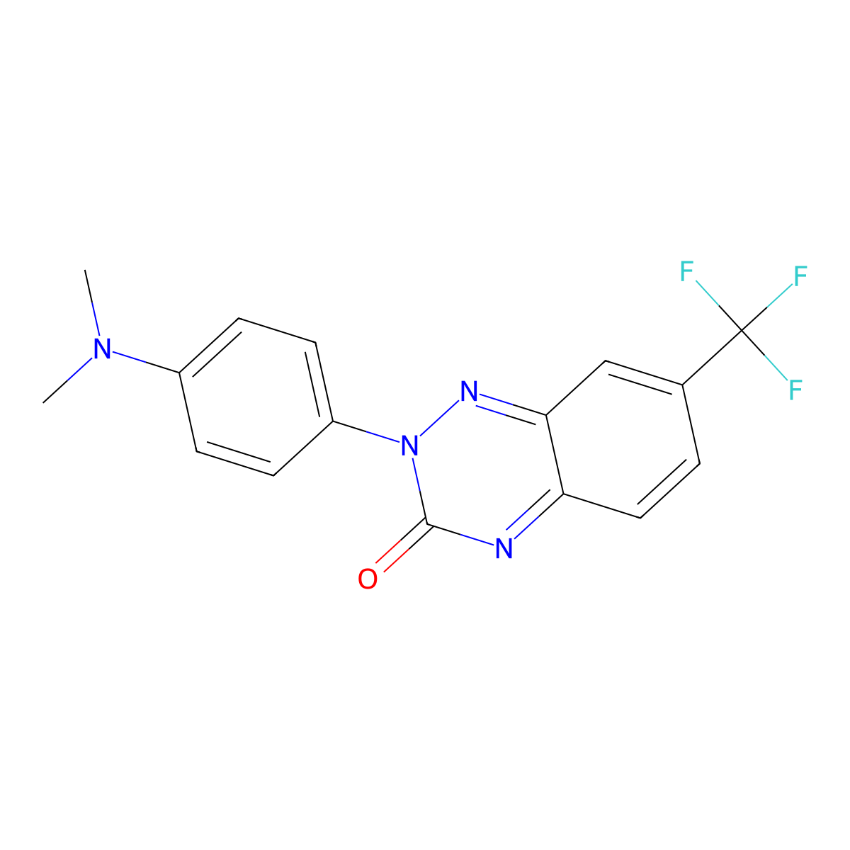 2-[4-(Dimethylamino)phenyl]-7-(trifluoromethyl)-1,2,4-benzotriazin-3(2H)-one molecular structure, CAS 1338494-76-0