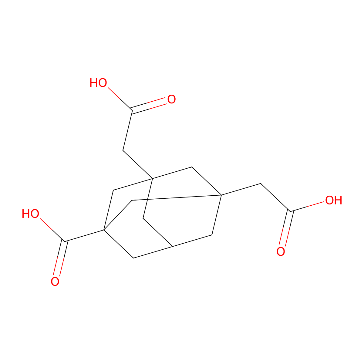 3,5-Bis(carboxymethyl)adamantane-1-carboxylic acid molecular structure, CAS 1338494-79-3