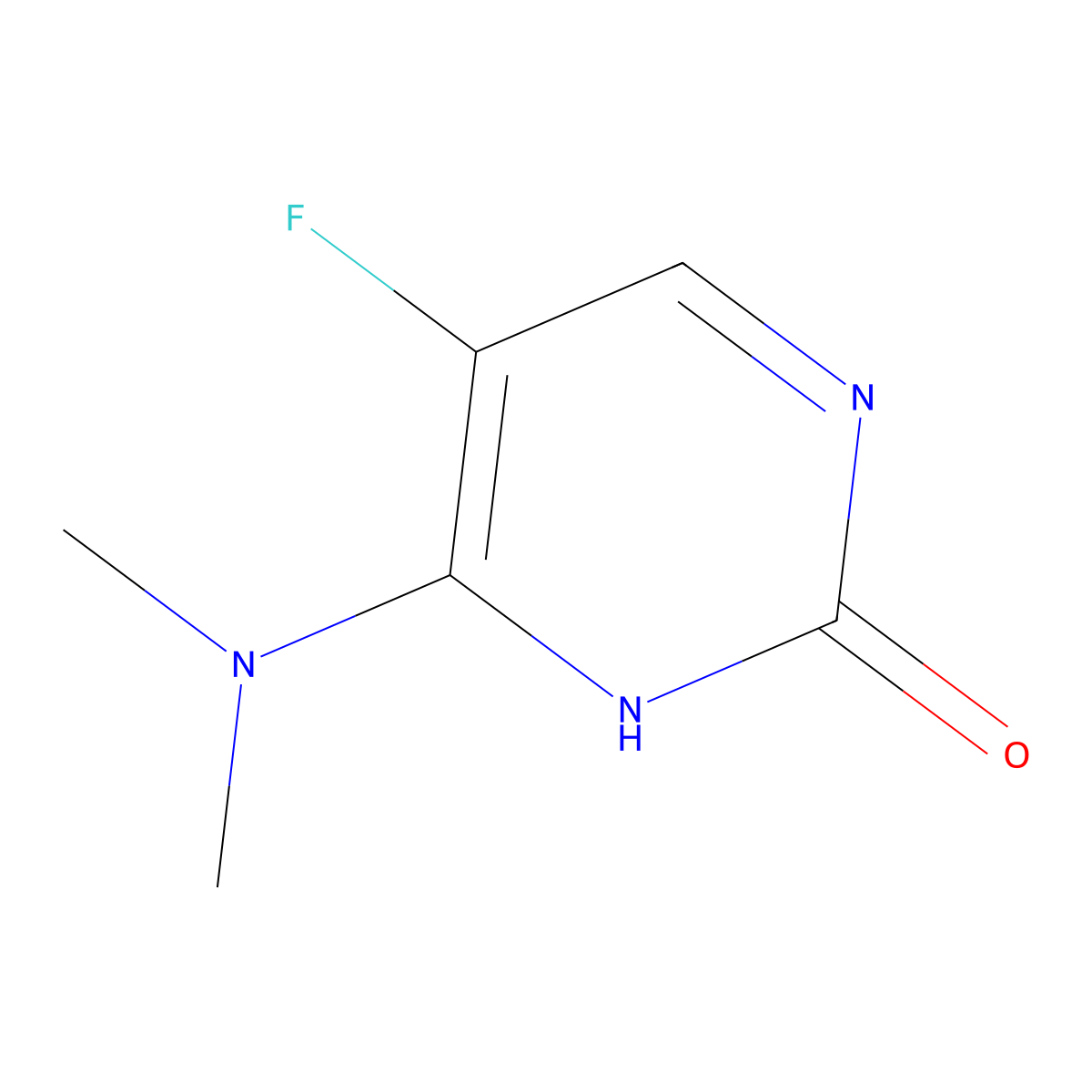 6-(dimethylamino)-5-fluoro-2(1H)-pyrimidinone molecular structure, CAS 1338494-87-3