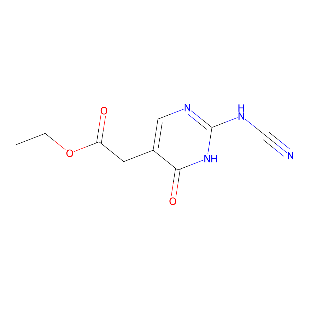 Ethyl [2-(cyanoamino)-4-hydroxypyrimidin-5-yl]acetate molecular structure, CAS 1338494-91-9