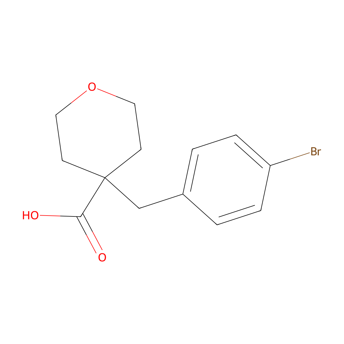 4-[(4-Bromophenyl)methyl]oxane-4-carboxylic acid molecular structure, CAS 1338494-92-0