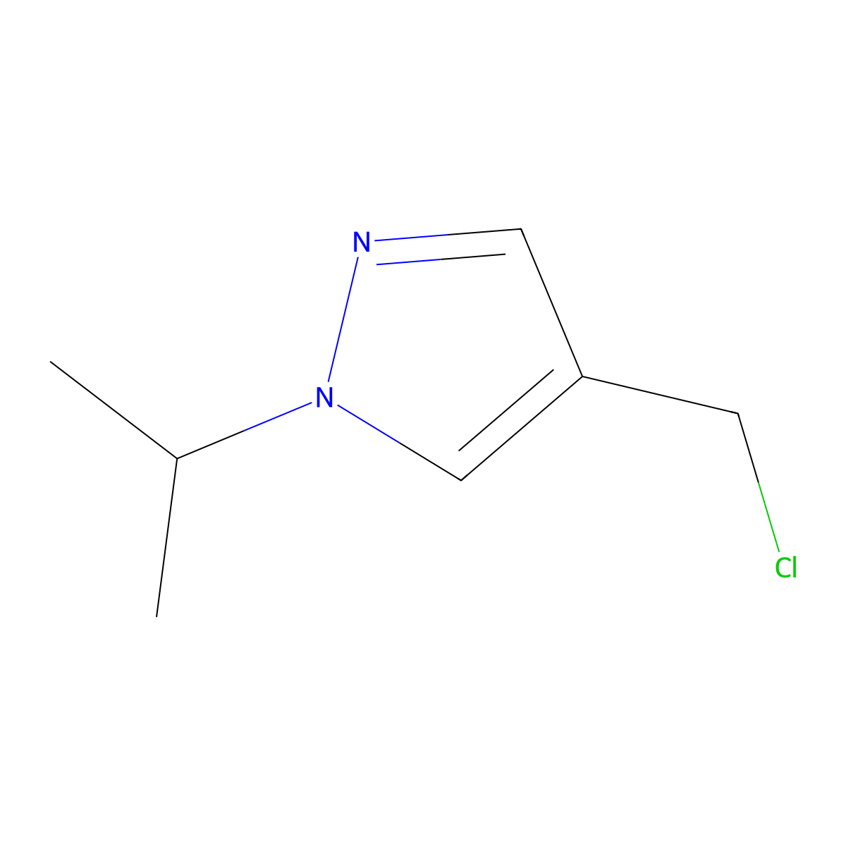 4-(chloromethyl)-1-(propan-2-yl)-1H-pyrazole molecular structure, CAS 1338494-95-3