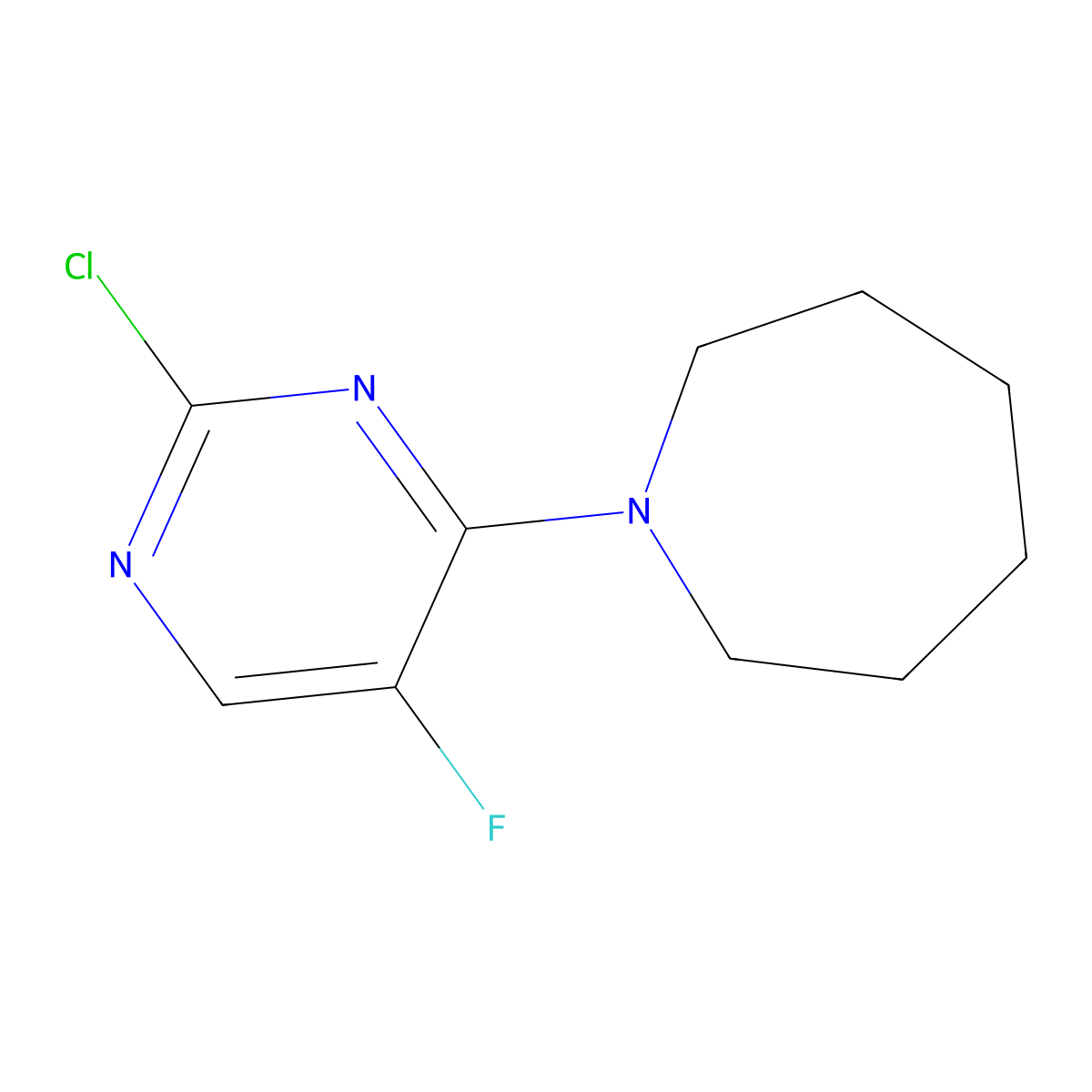 1-(2-Chloro-5-fluoropyrimidin-4-yl)azepane molecular structure, CAS 1338495-03-6