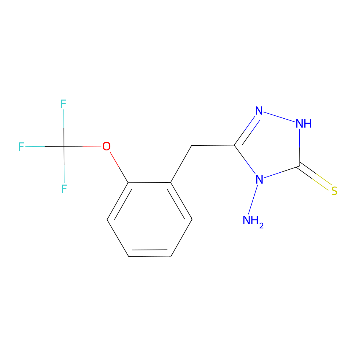 4-Amino-5-[2-(trifluoromethoxy)benzyl]-4H-1,2,4-triazole-3-thiol molecular structure, CAS 1338495-05-8
