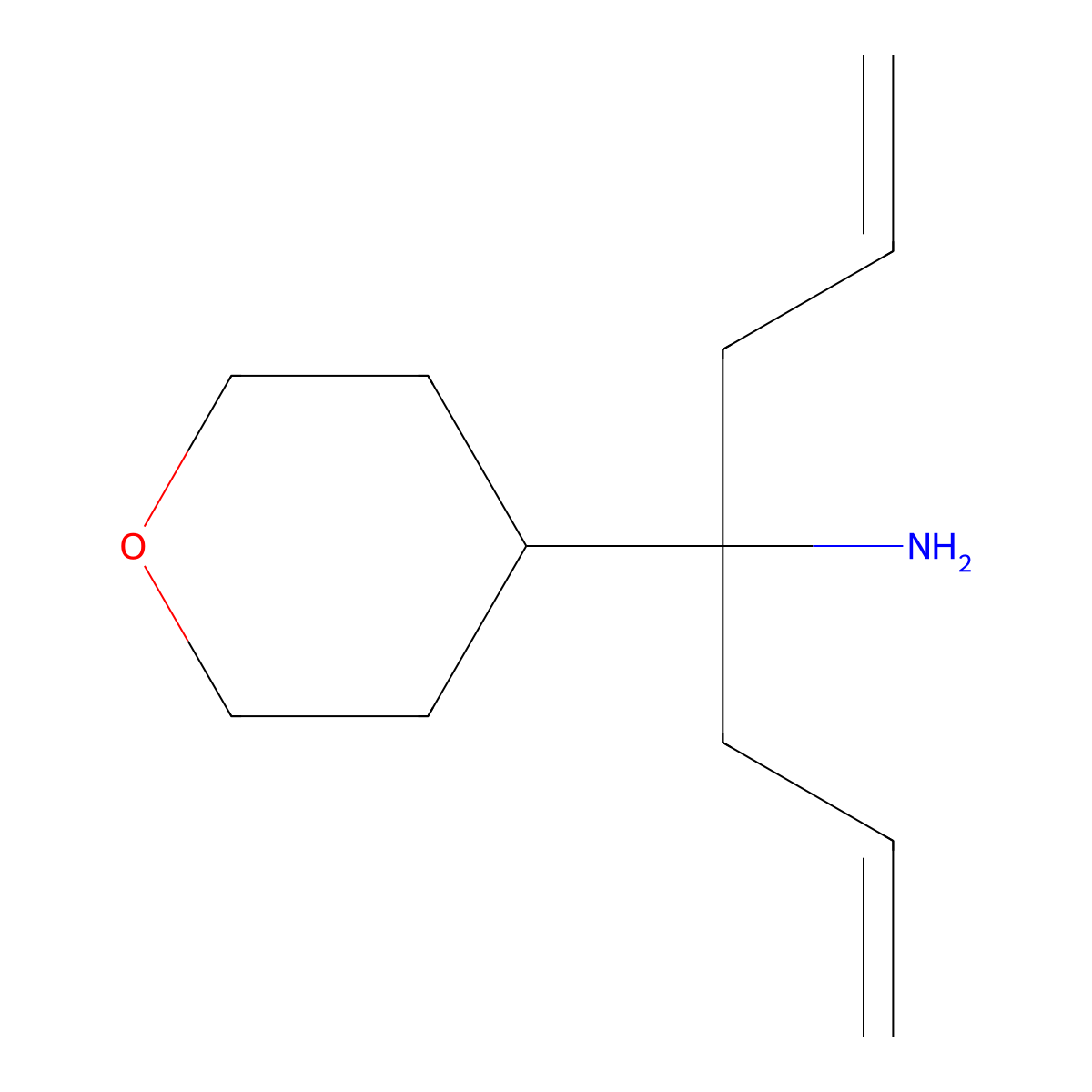 [1-Allyl-1-(tetrahydro-2H-pyran-4-yl)but-3-en-1-yl]amine molecular structure, CAS 1338495-06-9