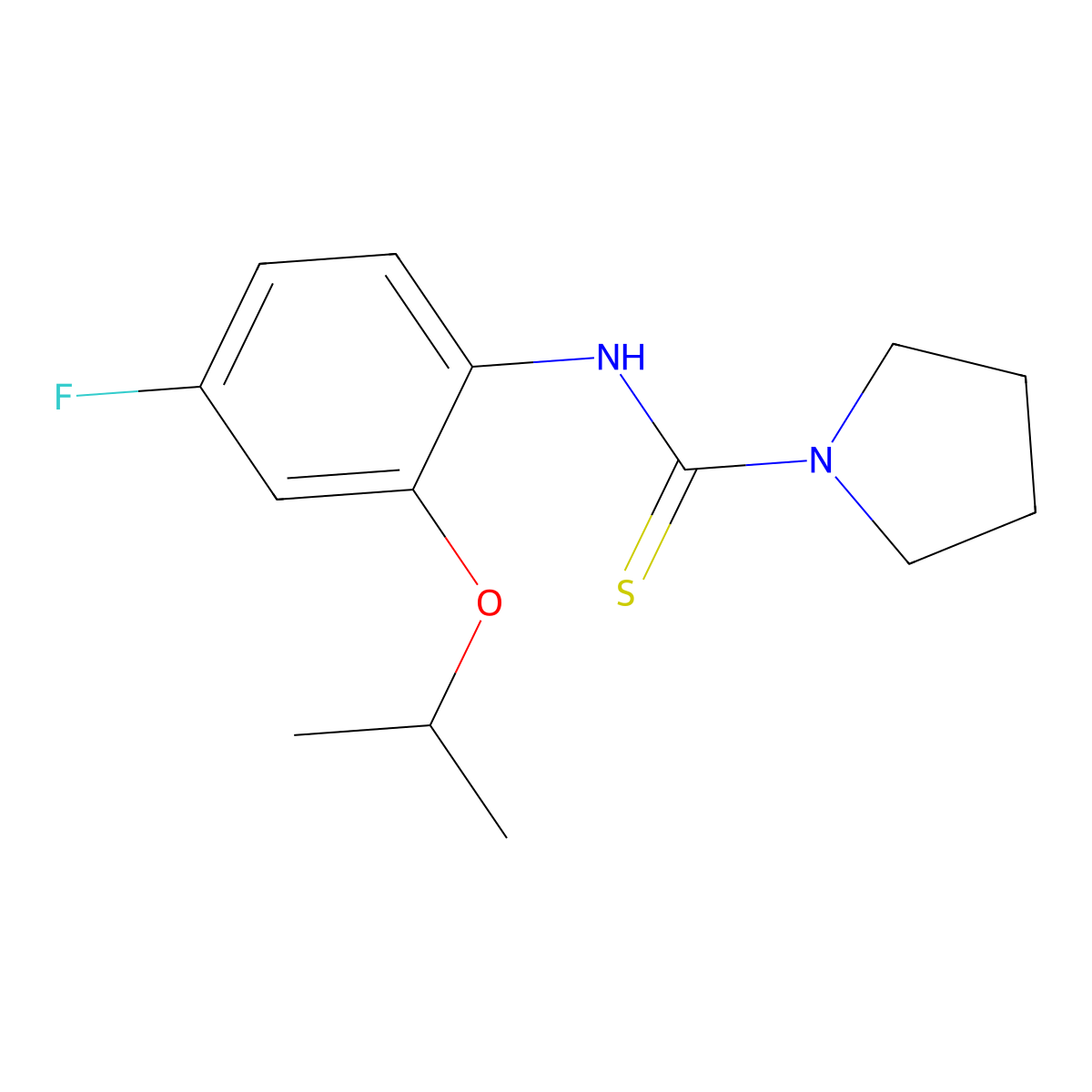 N-(4-fluoro-2-isopropoxyphenyl)pyrrolidine-1-carbothioamide molecular structure, CAS 1338495-07-0
