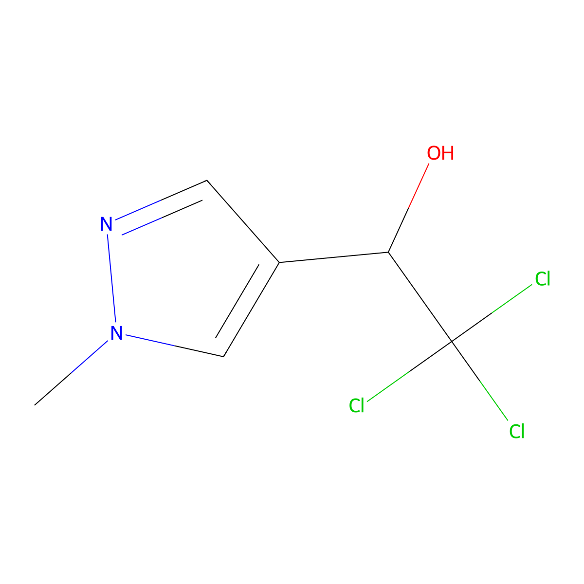 2,2,2-Trichloro-1-(1-methyl-1H-pyrazol-4-yl)ethanol molecular structure, CAS 1338495-17-2