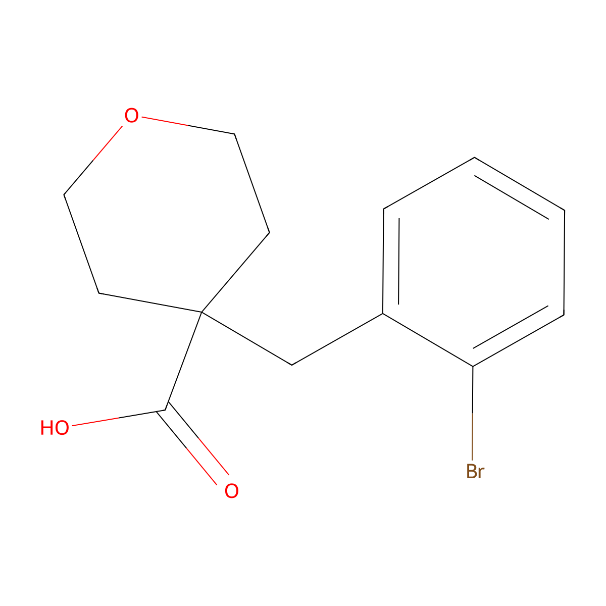 4-(2-Bromobenzyl)tetrahydro-2H-pyran-4-carboxylic acid molecular structure, CAS 1338495-18-3