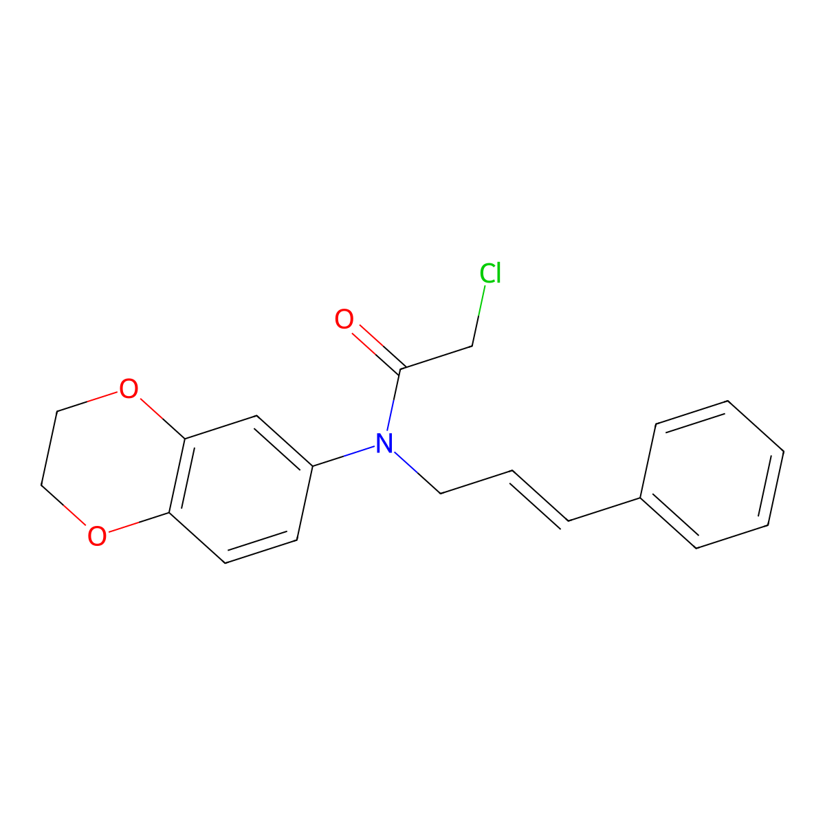 2-chloro-N-(2,3-dihydro-1,4-benzodioxin-6-yl)-N-(3-phenylprop-2-en-1-yl)acetamide molecular structure, CAS 1338495-48-9