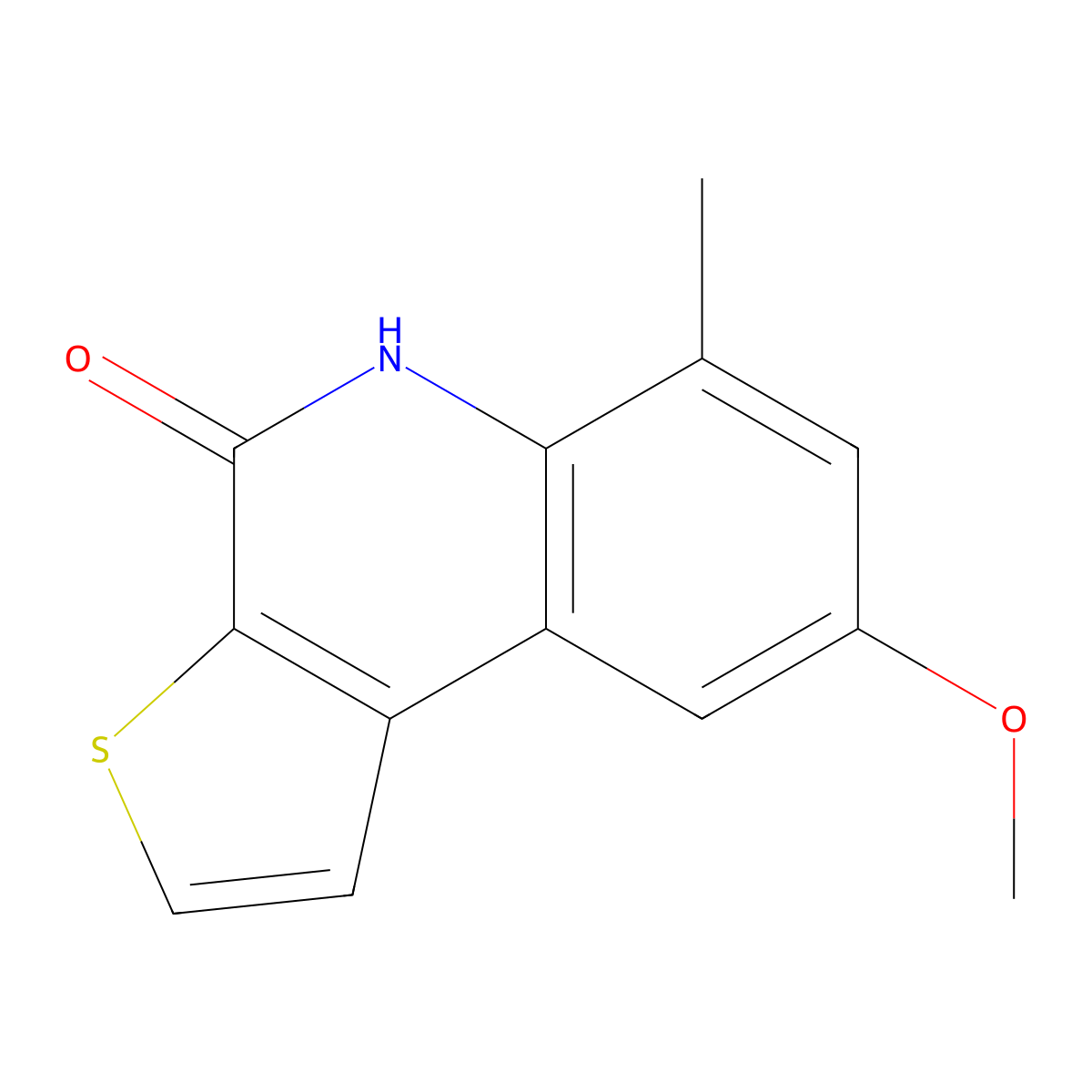 8-methoxy-6-methylthieno[2,3-c]quinolin-4(5H)-one molecular structure, CAS 1338543-45-5