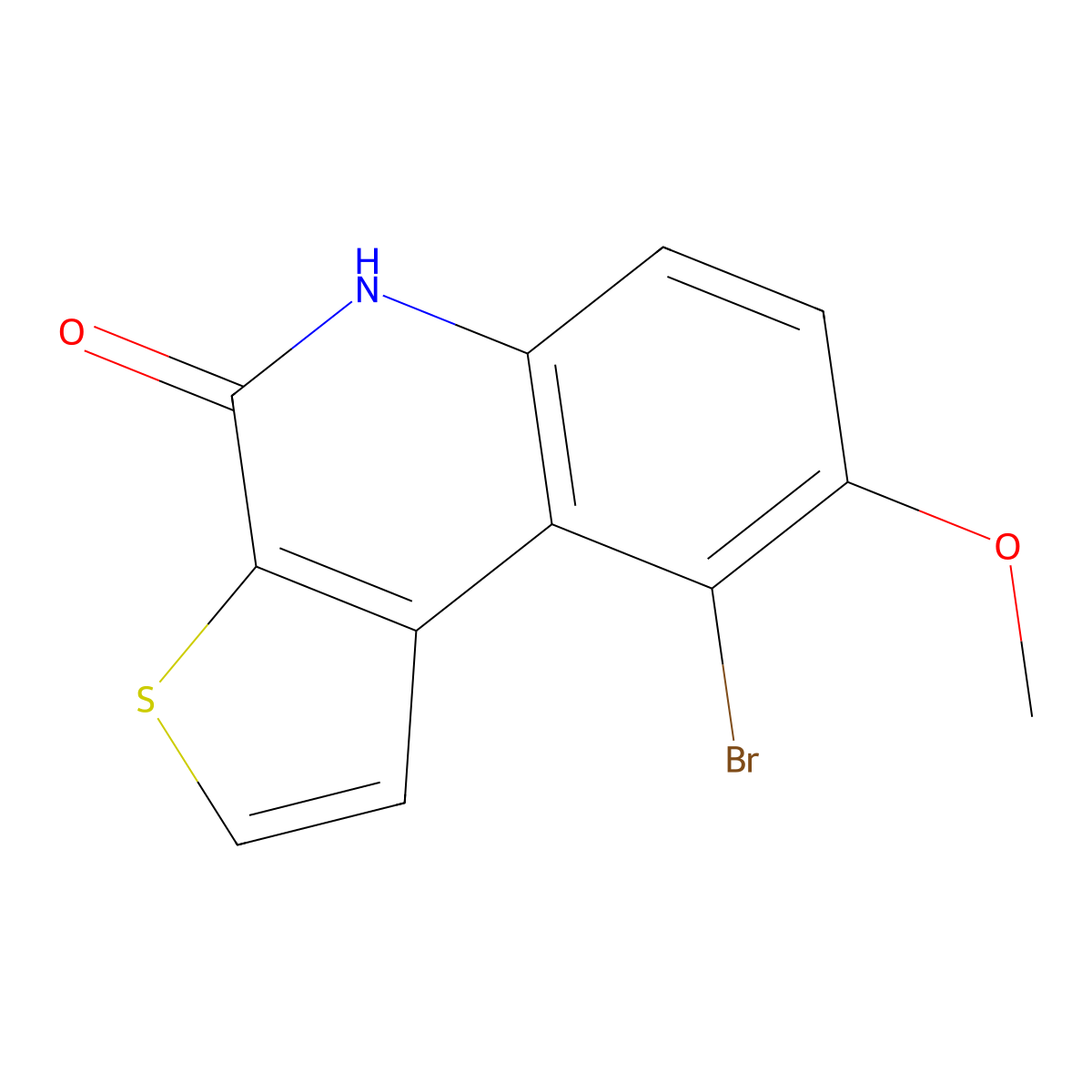 9-bromo-8-methoxythieno[2,3-c]quinolin-4(5H)-one molecular structure, CAS 1338543-57-9