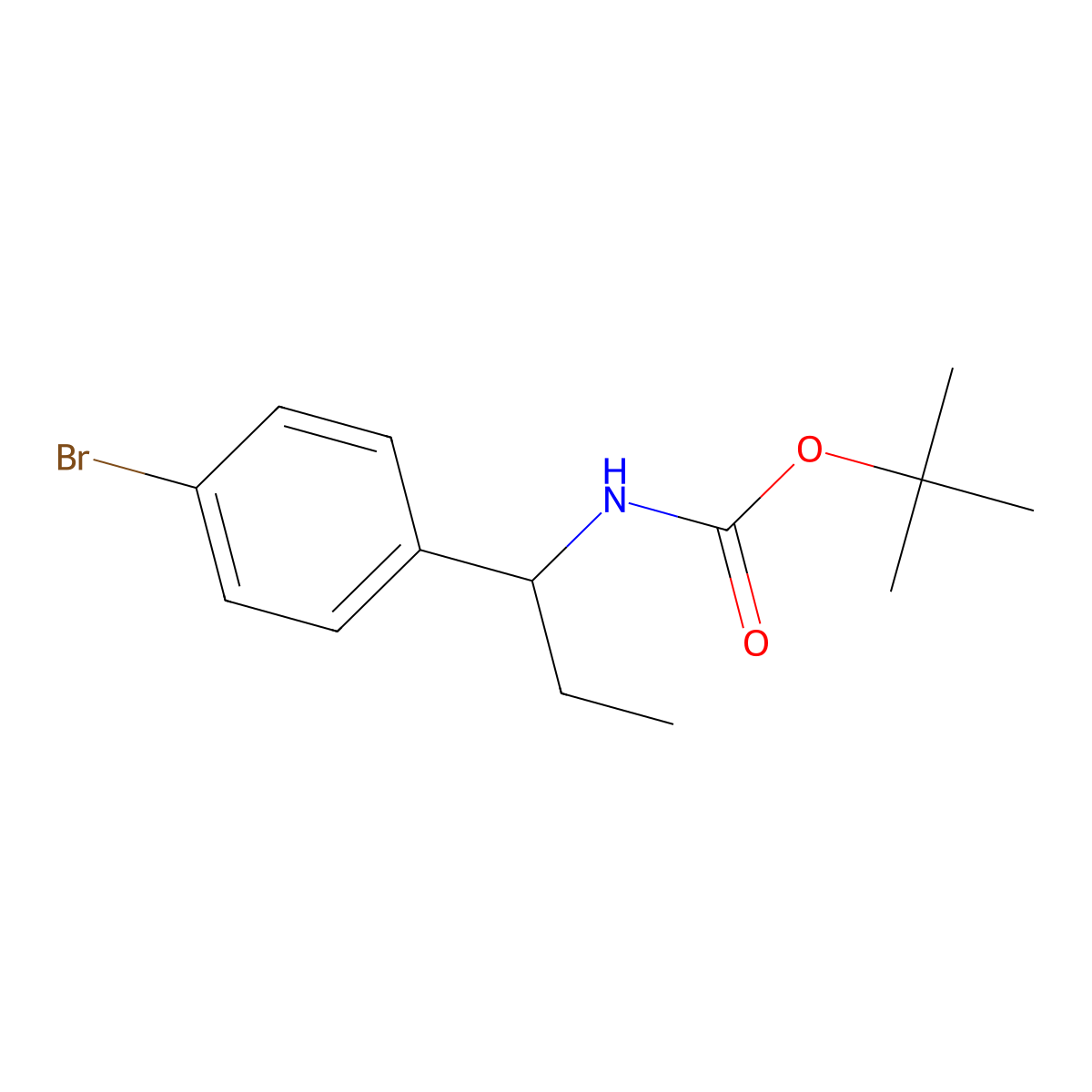 tert-Butyl (1-(4-bromophenyl)propyl)carbamate molecular structure, CAS 1338547-18-4