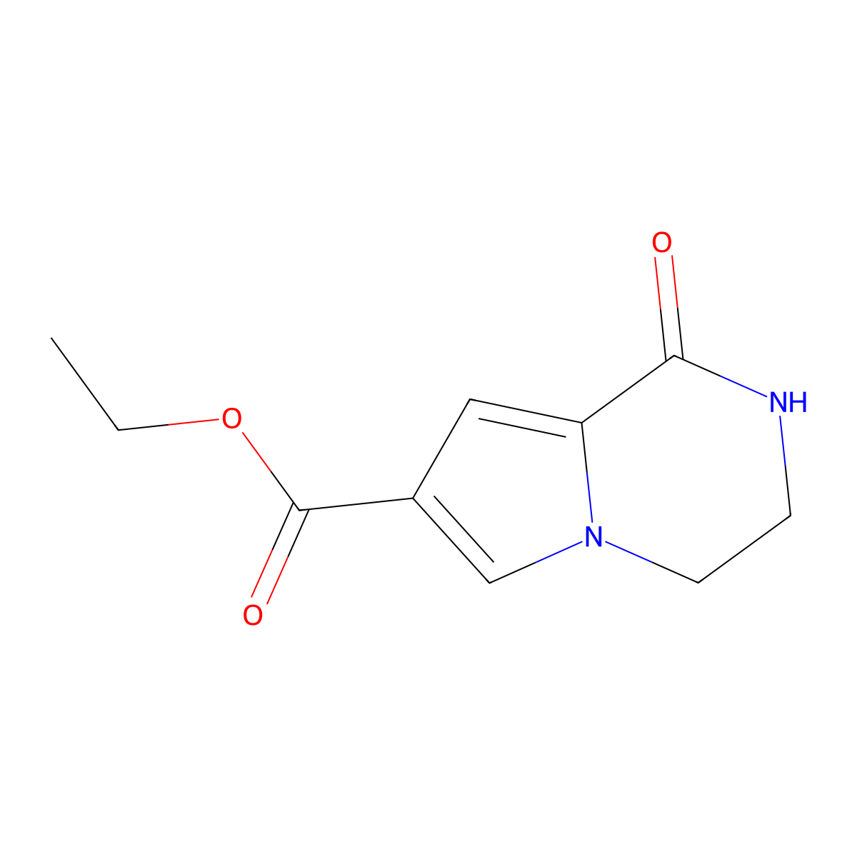 Ethyl 1-oxo-1,2,3,4-tetrahydropyrrolo[1,2-a]pyrazine-7-carboxylate molecular structure, CAS 1338563-13-5
