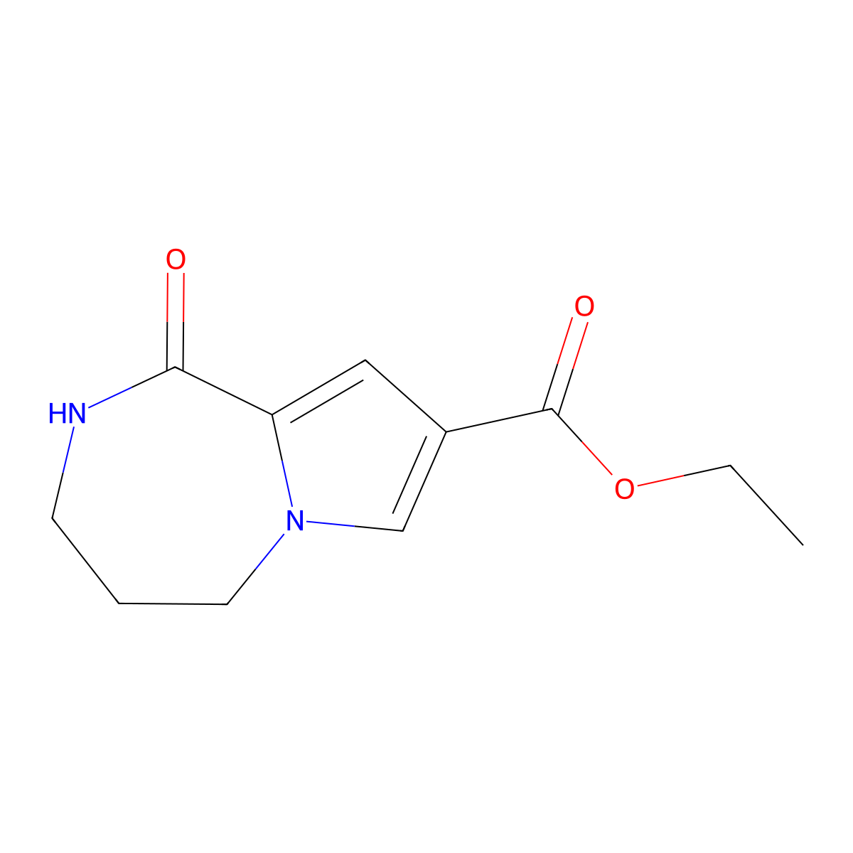 ethyl 1-oxo-2,3,4,5-tetrahydro-1H-pyrrolo[1,2-a][1,4]diazepine-8-carboxylate molecular structure, CAS 1338563-17-9