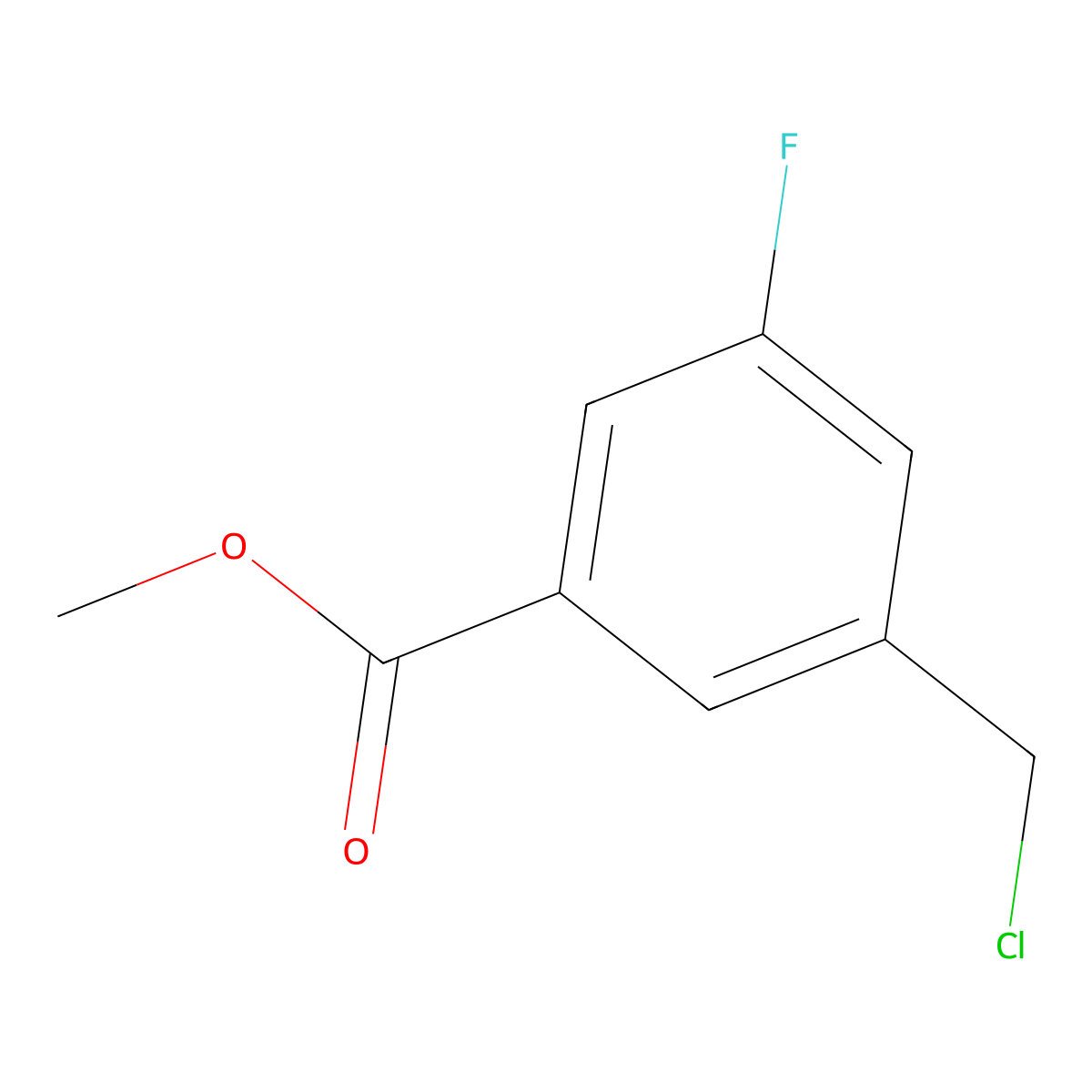 Methyl 3-(chloromethyl)-5-fluorobenzoate molecular structure, CAS 1338563-83-9