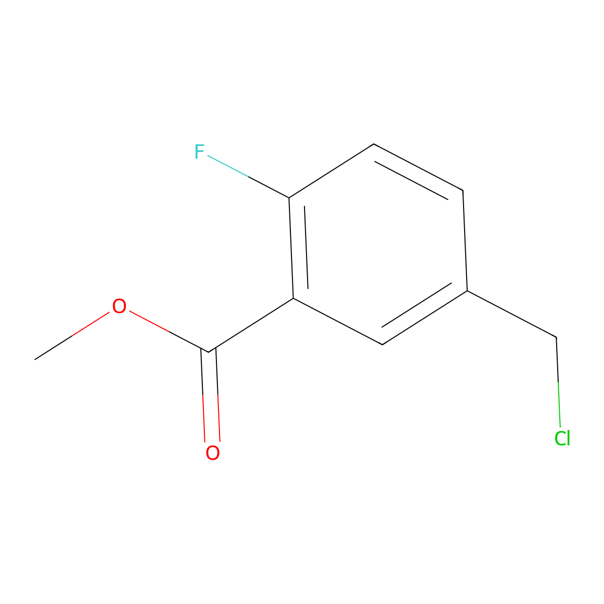 Methyl 5-(chloromethyl)-2-fluorobenzoate molecular structure, CAS 1338563-94-2