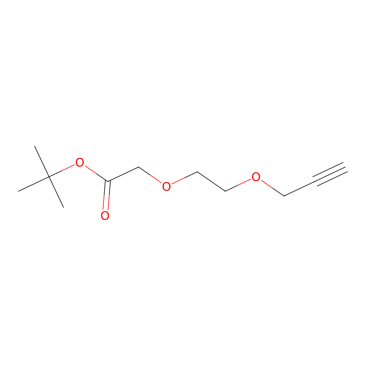 Propargyl-PEG1-CH2COOtBu molecular structure, CAS 1338564-52-5