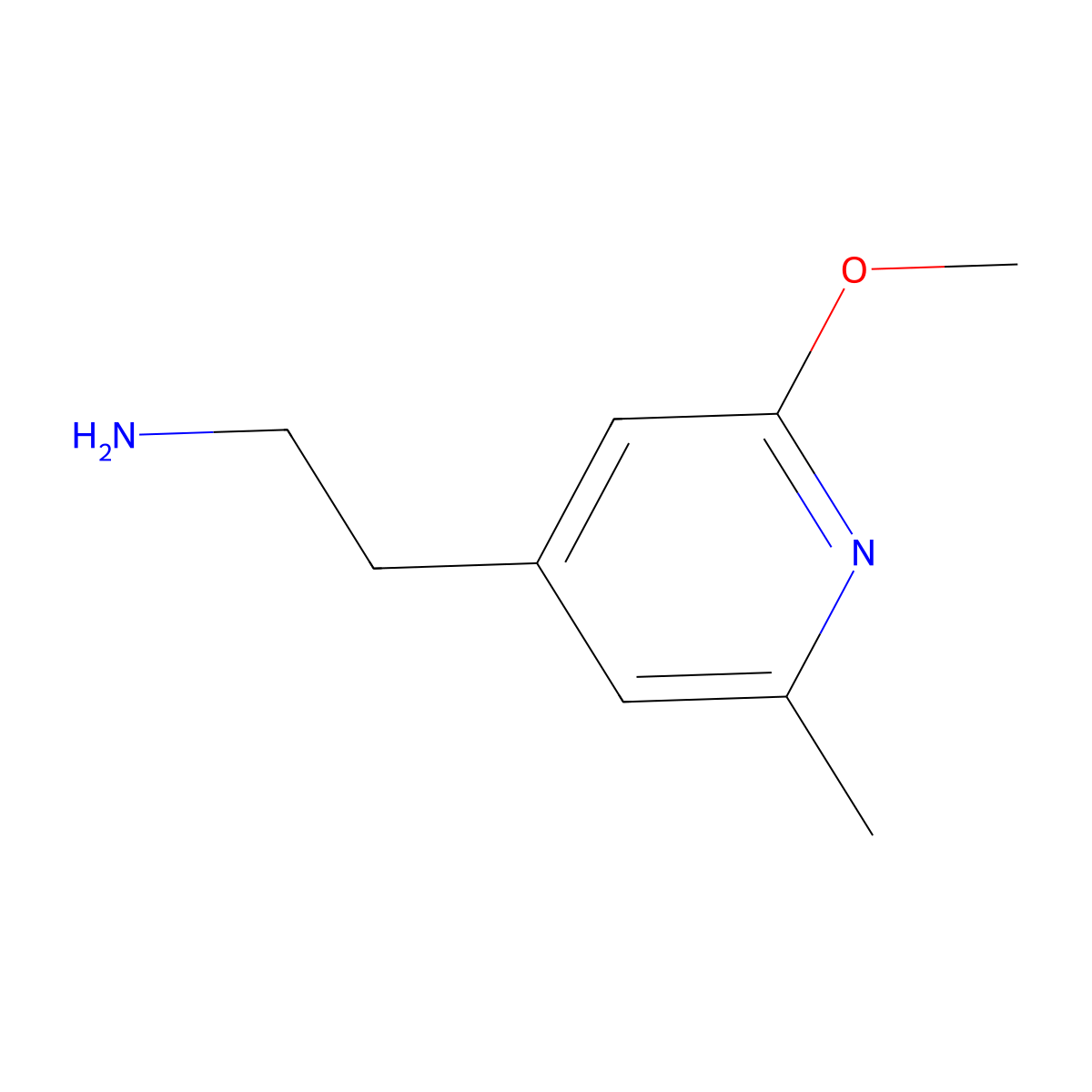 4-Pyridineethanamine, 2-methoxy-6-methyl- molecular structure, CAS 1338566-69-0