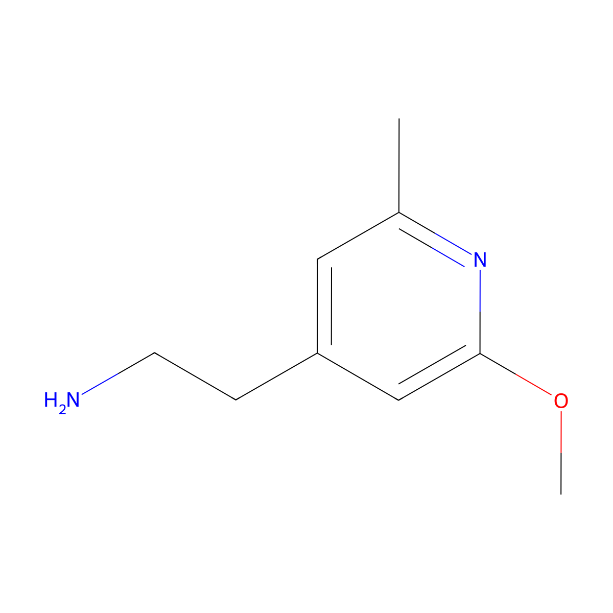 4-Pyridineethanamine, 2-methoxy-6-methyl- molecular structure, CAS 1338566-69-0