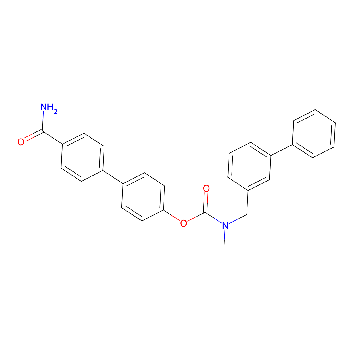N-[[1,1'-Biphenyl]-3-ylmethyl)-N-methylcarbamicacid4'-(aminocarbonyl)[1,1'-biphenyl]-4-ylester molecular structure, CAS 1338574-83-6