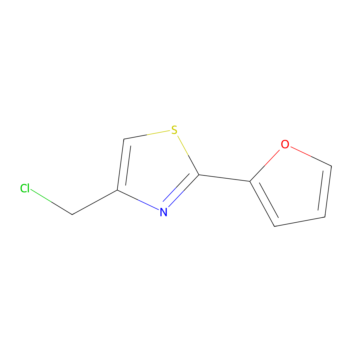 4-(Chloromethyl)-2-(2-furyl)-1,3-thiazole molecular structure, CAS 13386-49-7