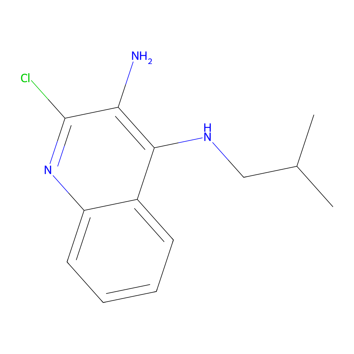 2-Chloro-N4-(2-methylpropyl)-3,4-quinolinediamine molecular structure, CAS 133860-76-1