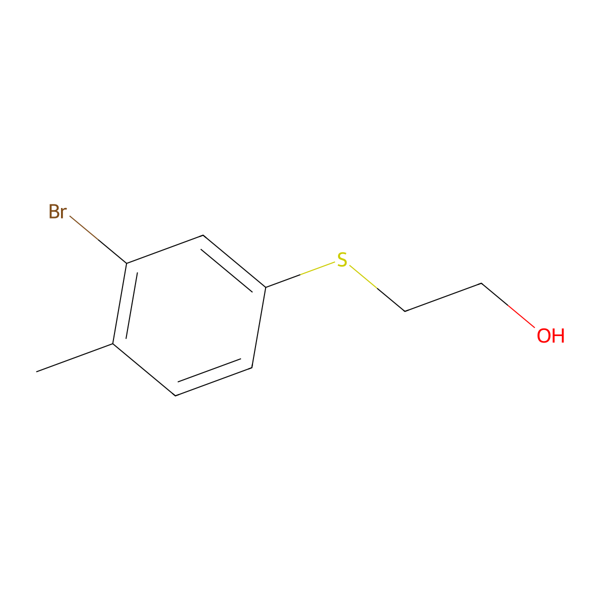 2-(3-broMo-4-Methylphenylthio)ethanol molecular structure, CAS 1338603-02-3