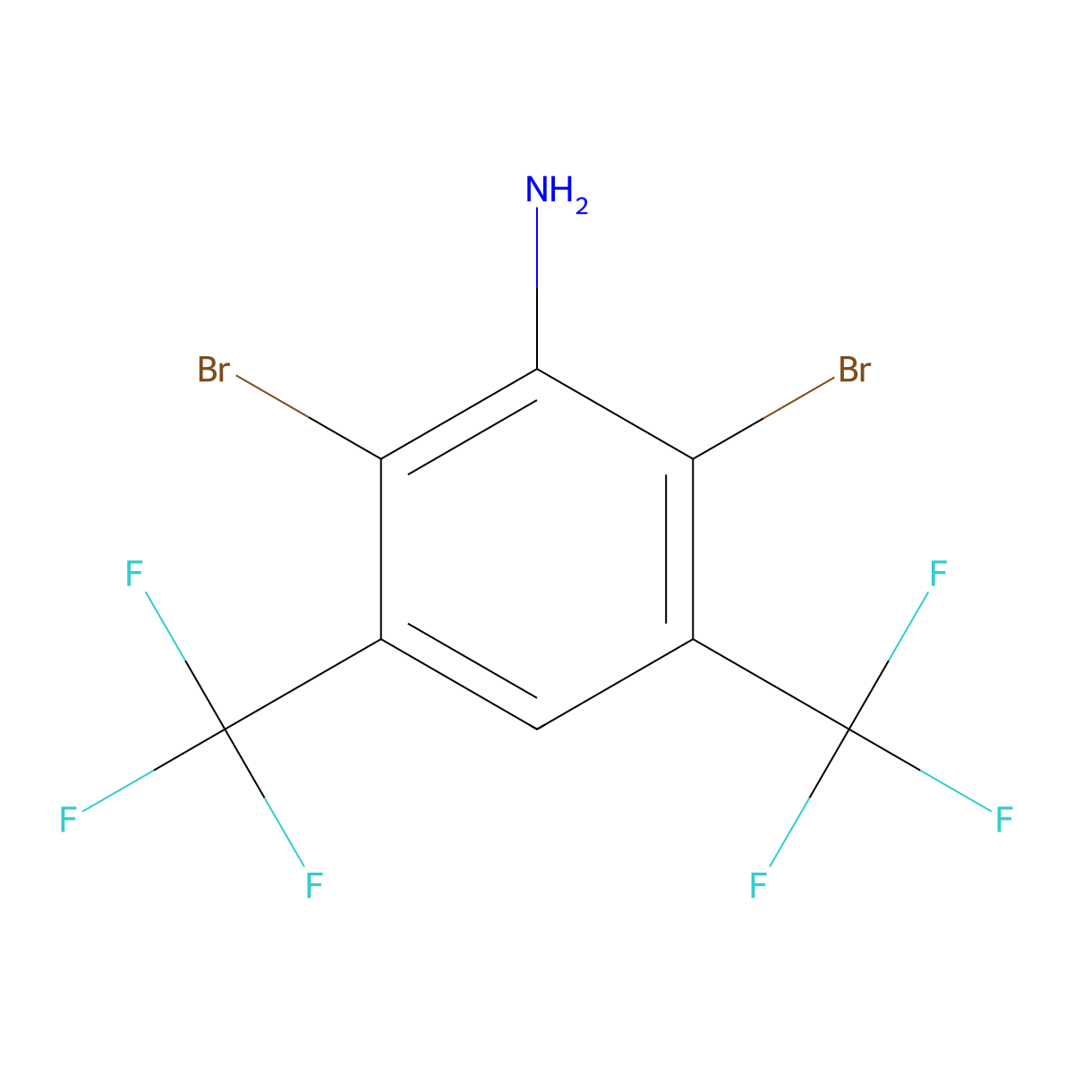 2,6-Dibromo-3,5-bis(trifluoromethyl)aniline molecular structure, CAS 133861-33-3