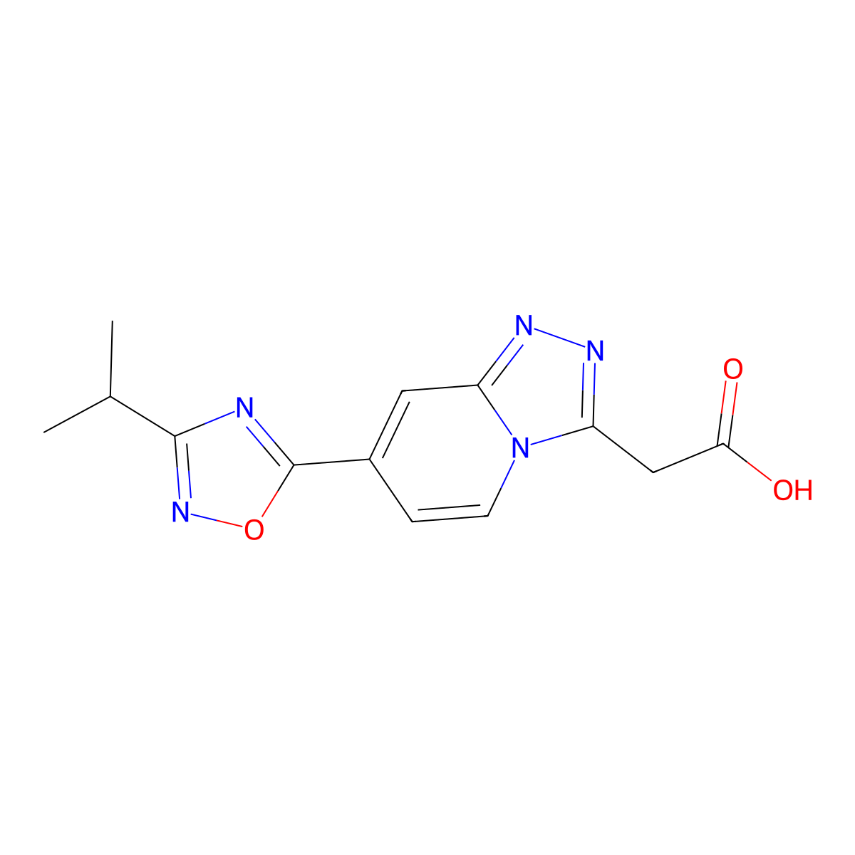 [7-(3-Isopropyl-1,2,4-oxadiazol-5-yl)[1,2,4]triazolo[4,3-a]pyridin-3-yl]acetic acid molecular structure, CAS 1338651-53-8