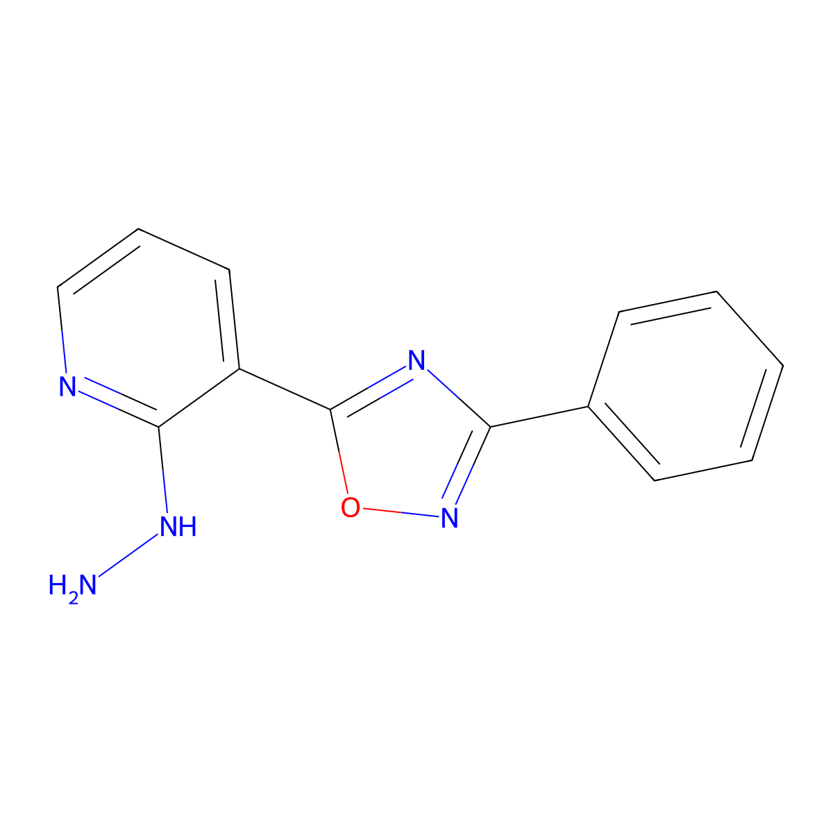 2-Hydrazinyl-3-(3-phenyl-1,2,4-oxadiazol-5-yl)pyridine molecular structure, CAS 1338652-10-0