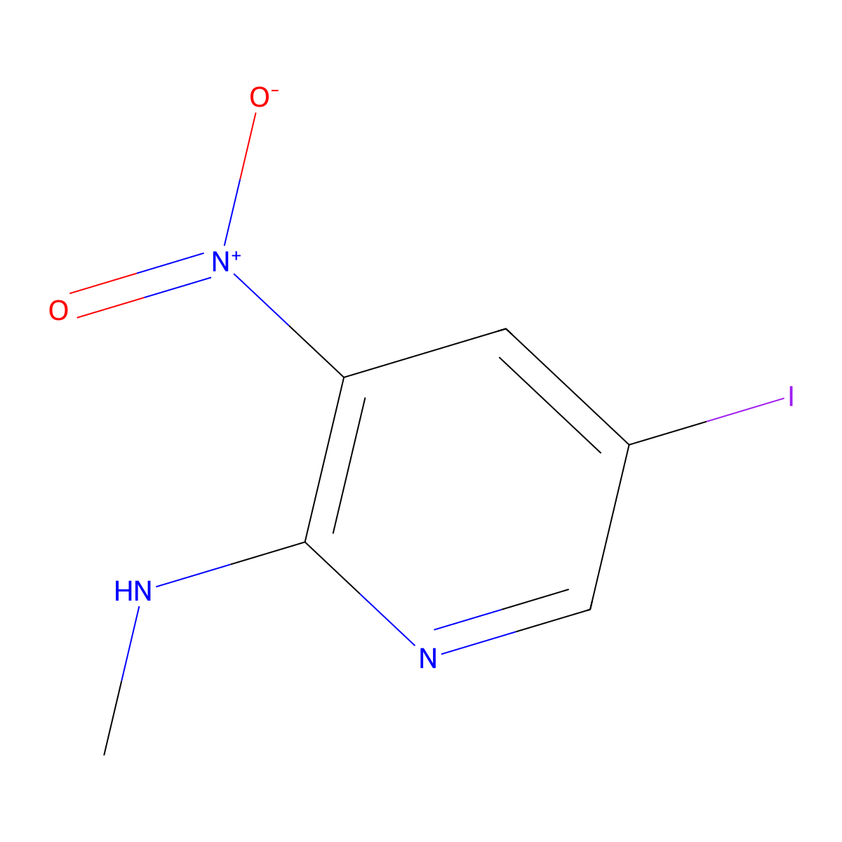 5-iodo-N-methyl-3-nitropyridin-2-amine molecular structure, CAS 1338652-31-5