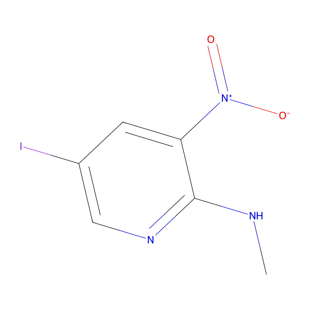 5-iodo-N-methyl-3-nitropyridin-2-amine molecular structure, CAS 1338652-31-5