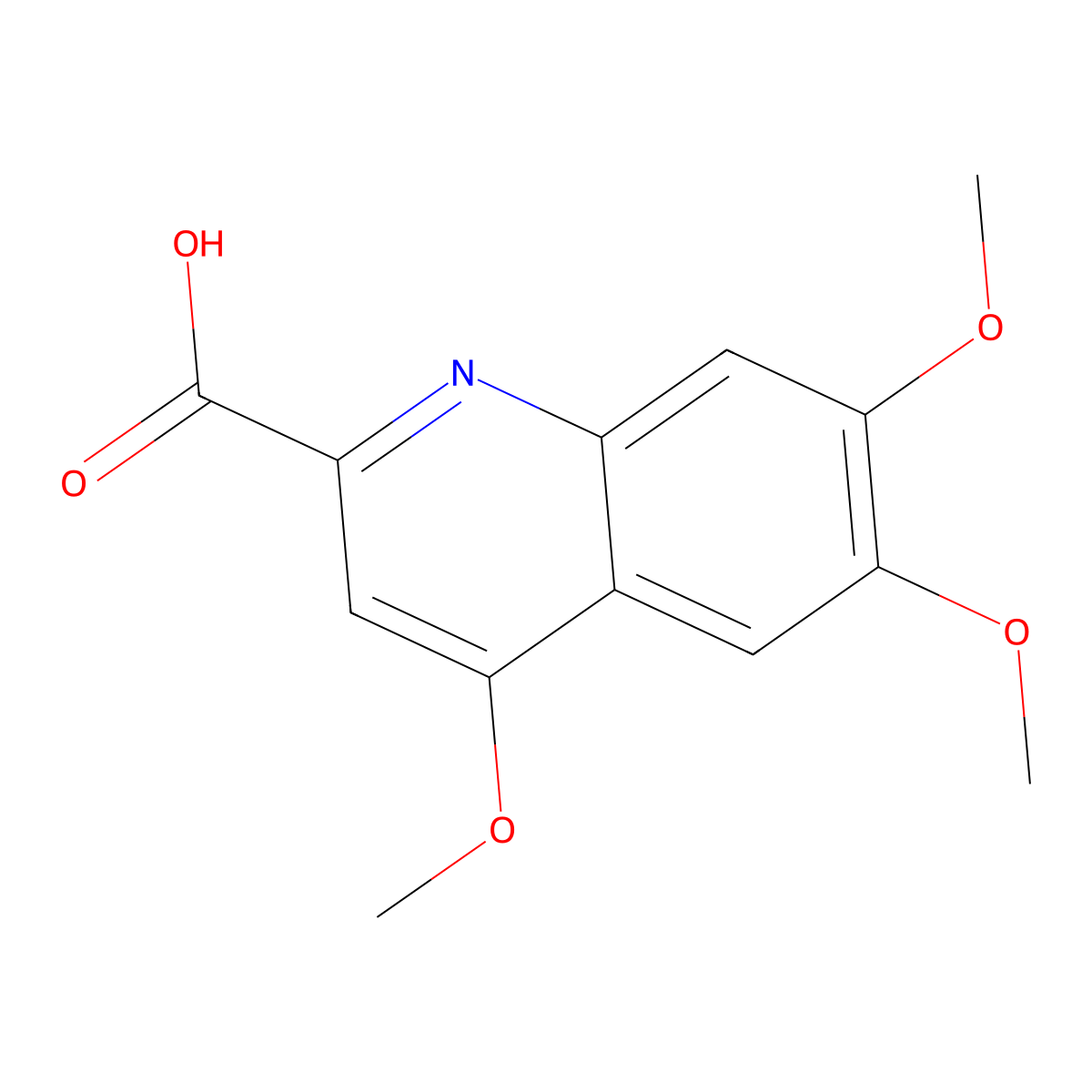 4,6,7-Trimethoxyquinoline-2-carboxylic acid molecular structure, CAS 1338652-65-5