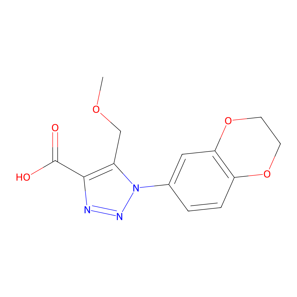 1-(2,3-dihydro-1,4-benzodioxin-6-yl)-5-(methoxymethyl)-1H-1,2,3-triazole-4-carboxylic acid molecular structure, CAS 1338653-91-0