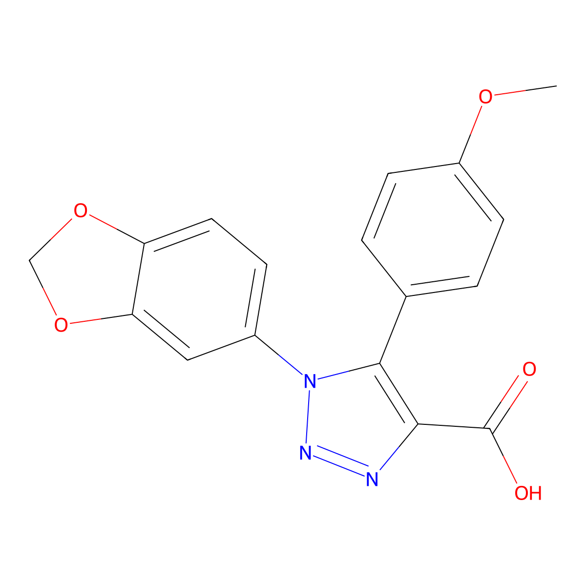 1-(1,3-benzodioxol-5-yl)-5-(4-methoxyphenyl)-1H-1,2,3-triazole-4-carboxylic acid molecular structure, CAS 1338654-08-2