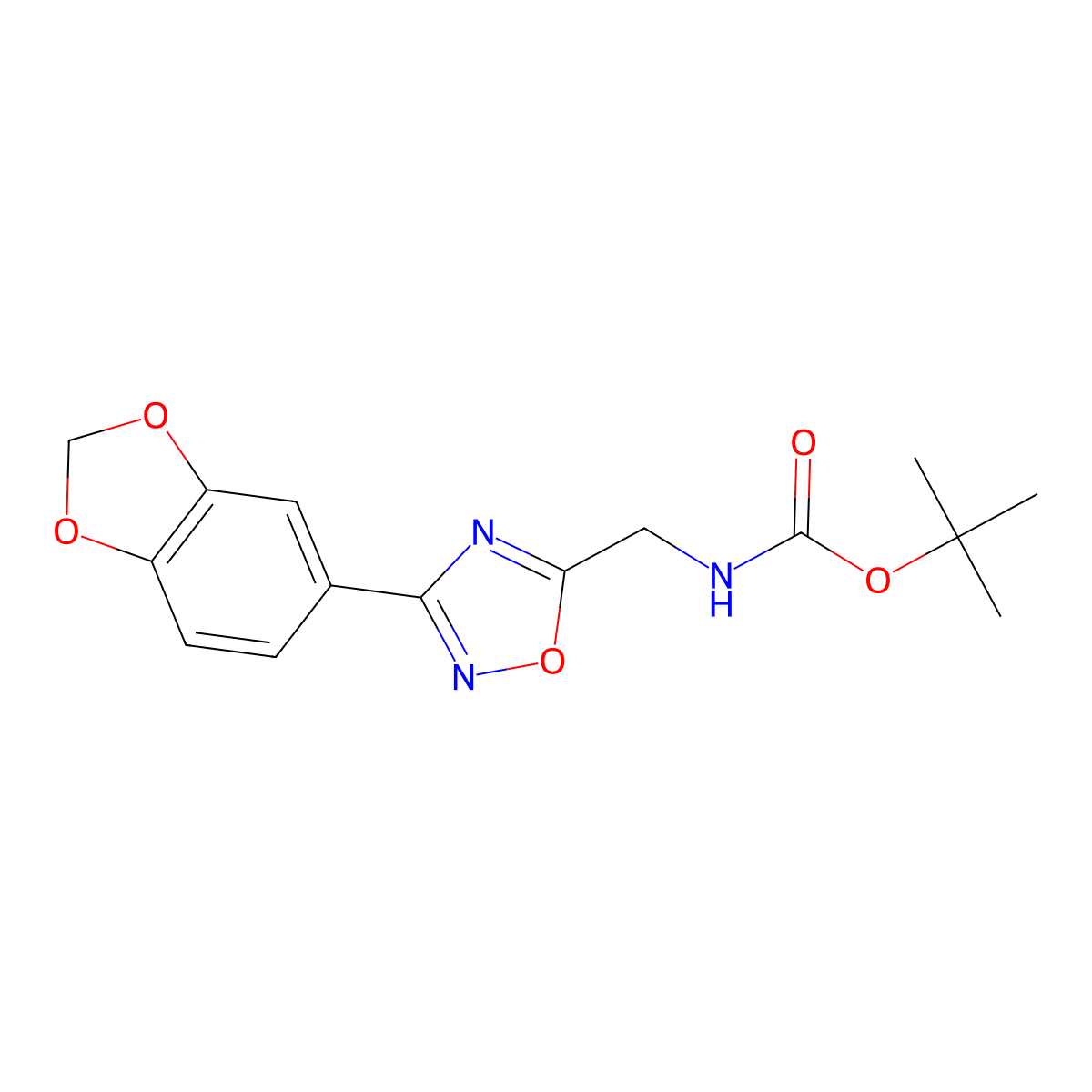 Tert-butyl {[3-(1,3-benzodioxol-5-yl)-1,2,4-oxadiazol-5-yl]methyl}carbamate molecular structure, CAS 1338657-49-0