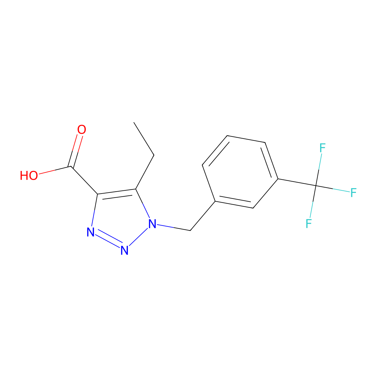 5-ethyl-1-[3-(trifluoromethyl)benzyl]-1H-1,2,3-triazole-4-carboxylic acid molecular structure, CAS 1338658-52-8