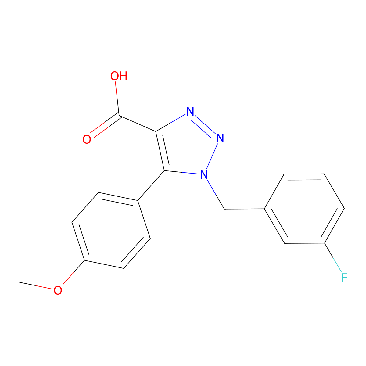 1-(3-fluorobenzyl)-5-(4-methoxyphenyl)-1H-1,2,3-triazole-4-carboxylic acid molecular structure, CAS 1338658-95-9