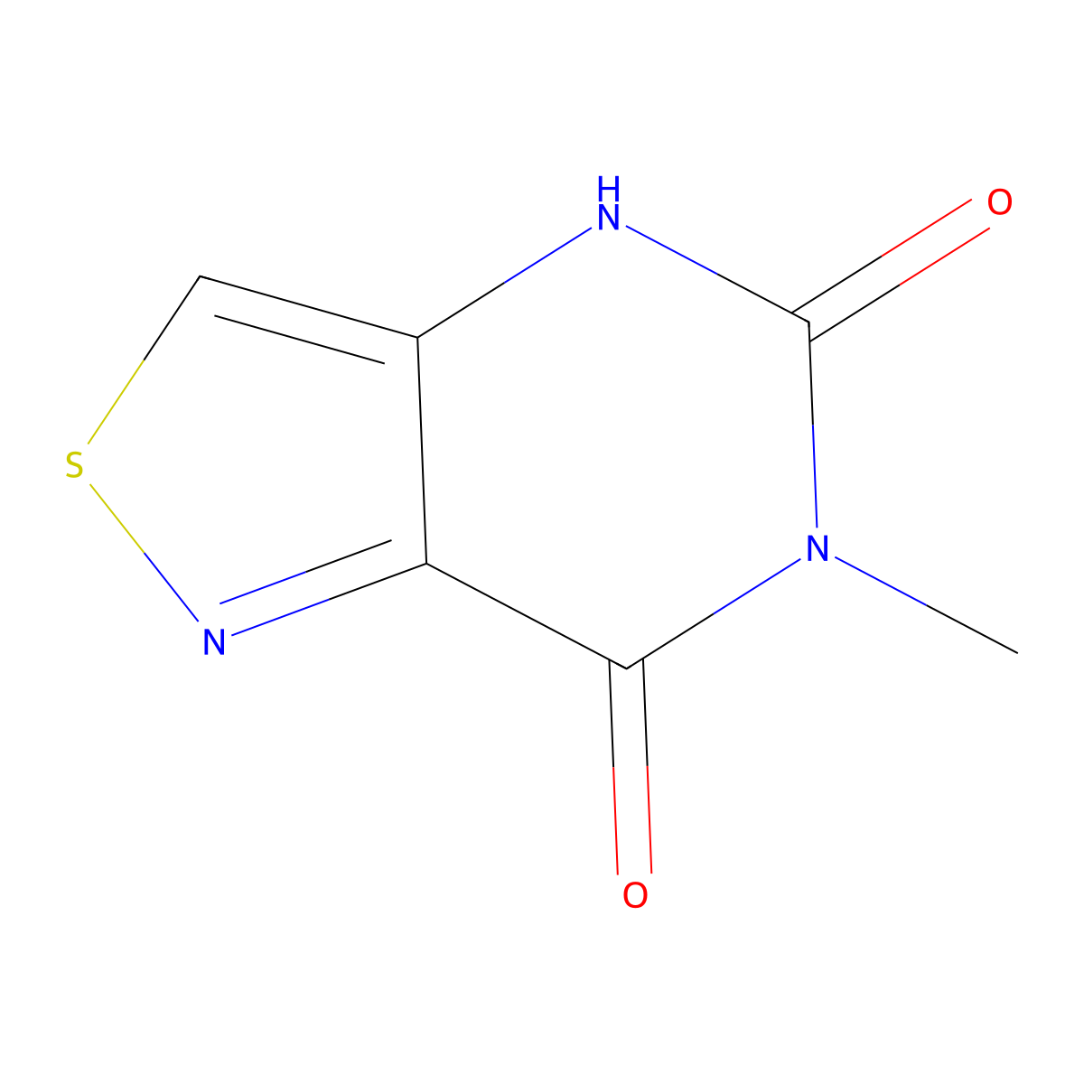 6-methylisothiazolo[4,3-d]pyrimidine-5,7(4H,6H)-dione molecular structure, CAS 1338659-65-6