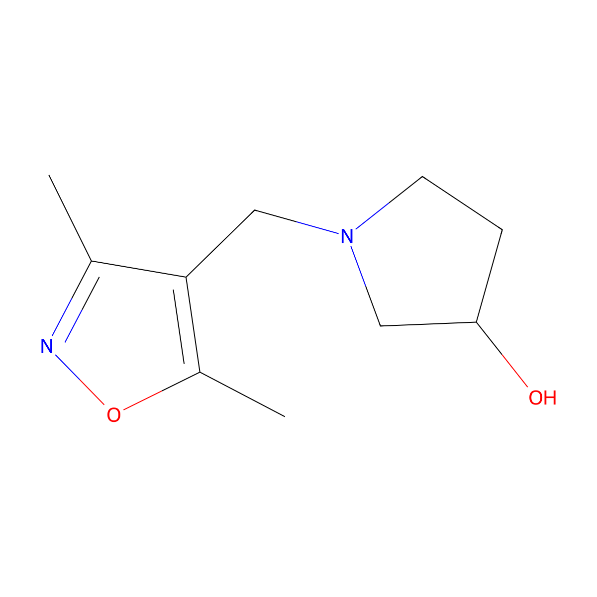 1-[(3,5-Dimethyl-1,2-oxazol-4-yl)methyl]pyrrolidin-3-ol molecular structure, CAS 1338660-17-5