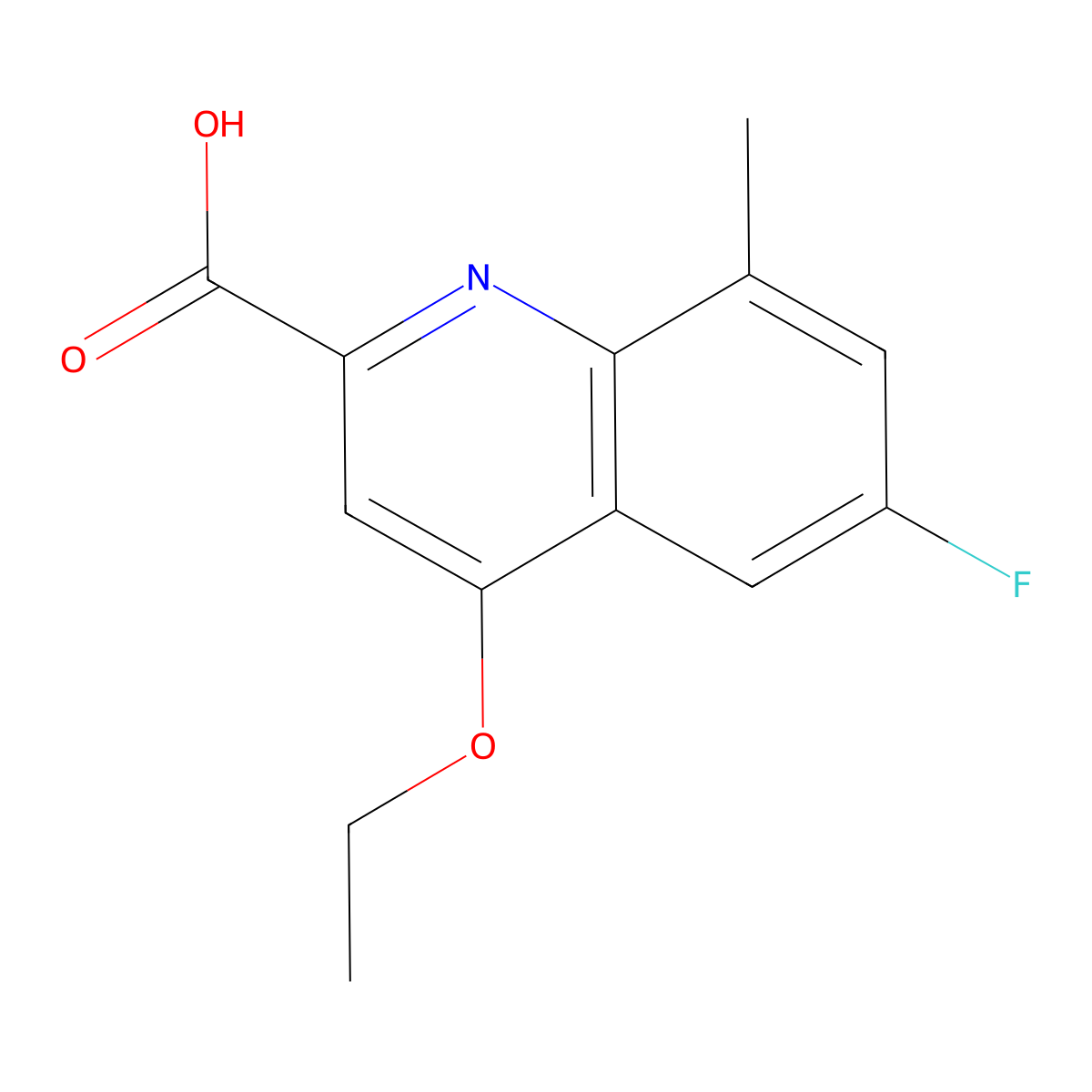 4-Ethoxy-6-fluoro-8-methylquinoline-2-carboxylic acid molecular structure, CAS 1338660-44-8