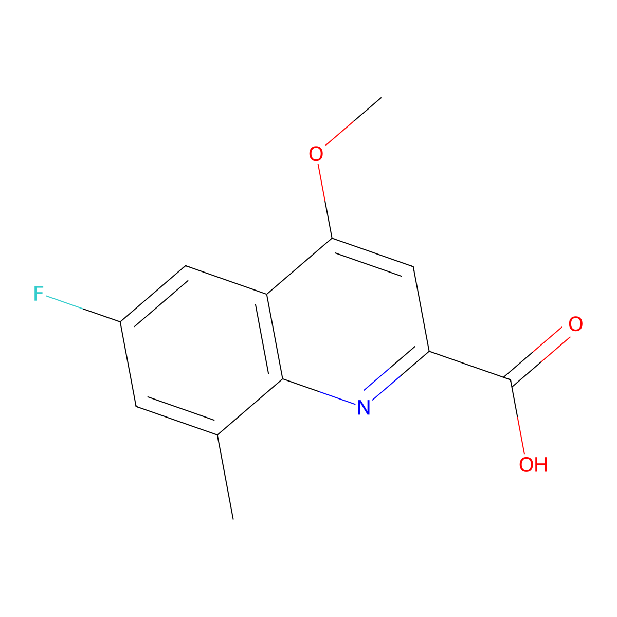 6-Fluoro-4-methoxy-8-methylquinoline-2-carboxylic acid molecular structure, CAS 1338661-72-5