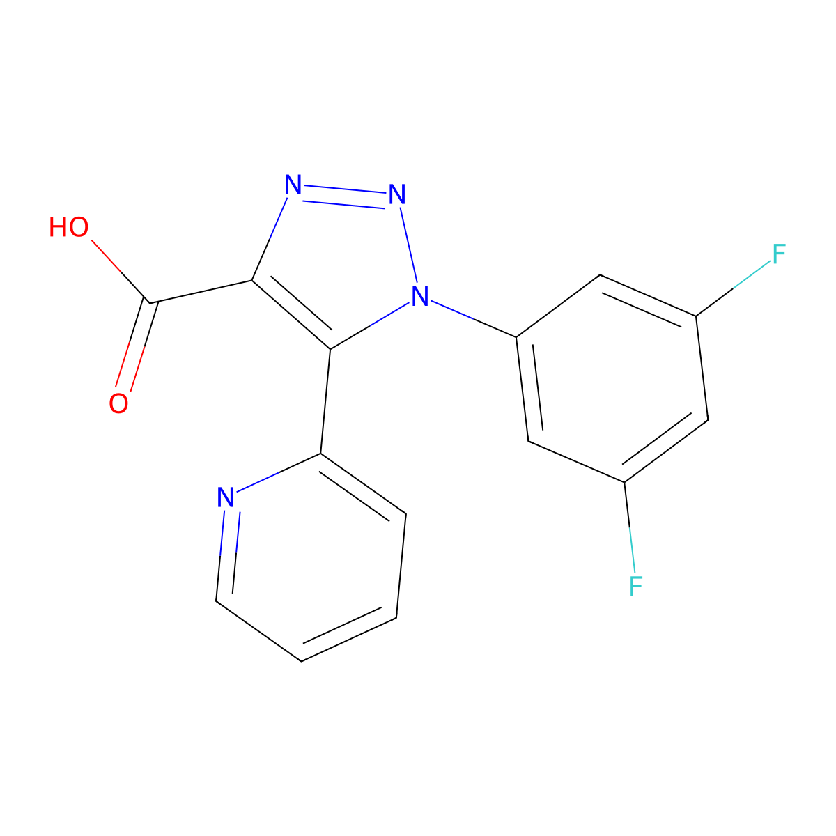 1-(3,5-difluorophenyl)-5-(pyridin-2-yl)-1H-1,2,3-triazole-4-carboxylic acid molecular structure, CAS 1338662-17-1