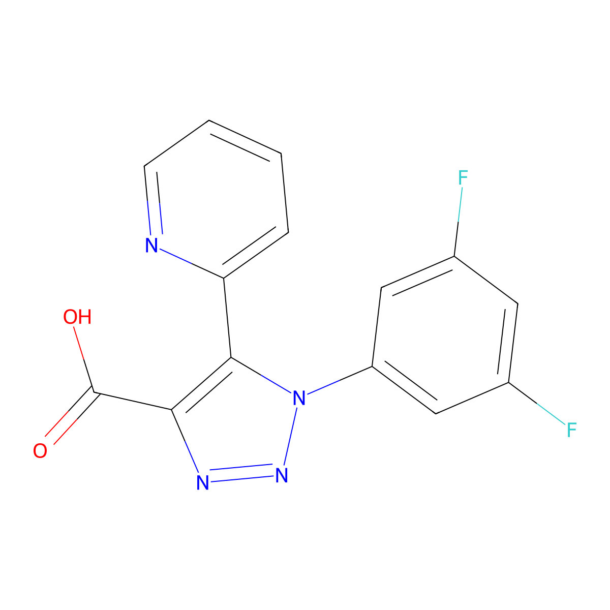 1-(3,5-difluorophenyl)-5-(pyridin-2-yl)-1H-1,2,3-triazole-4-carboxylic acid molecular structure, CAS 1338662-17-1