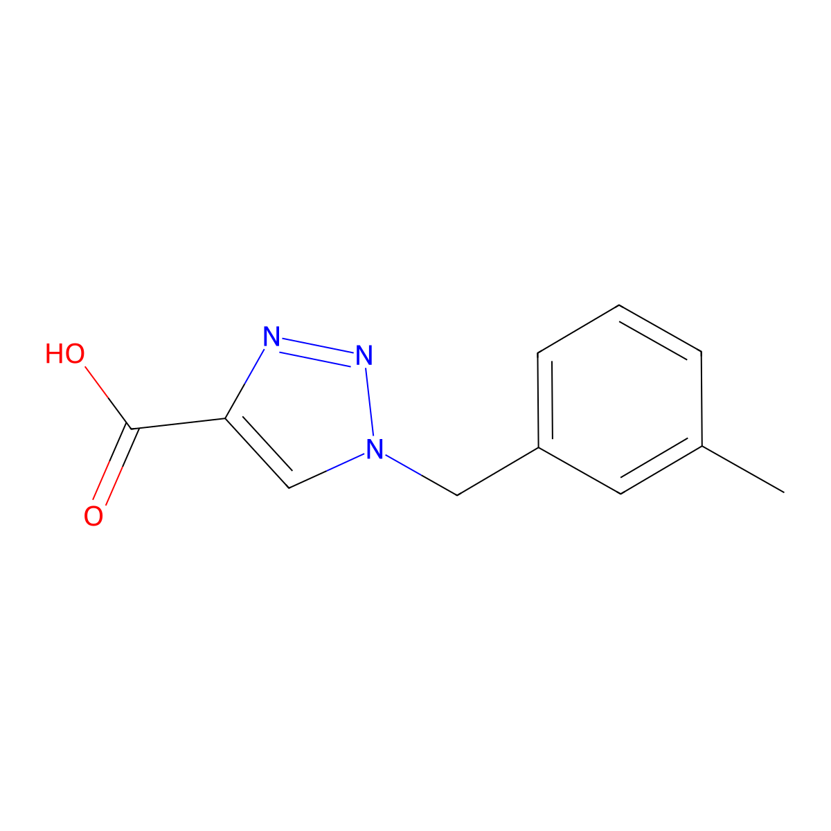 1-(3-methylbenzyl)-1H-1,2,3-triazole-4-carboxylic acid molecular structure, CAS 1338663-57-2